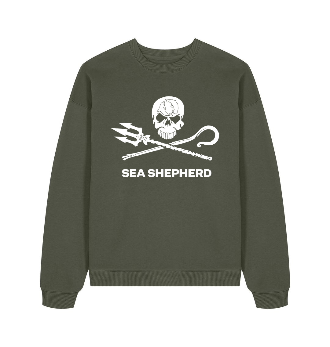 Khaki Printed Sweater Front